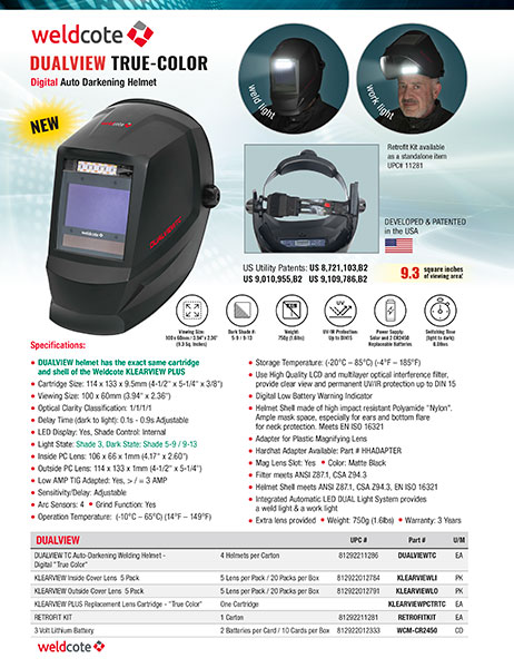 Weldcote DUALVIEW True-Color Welading Helmet