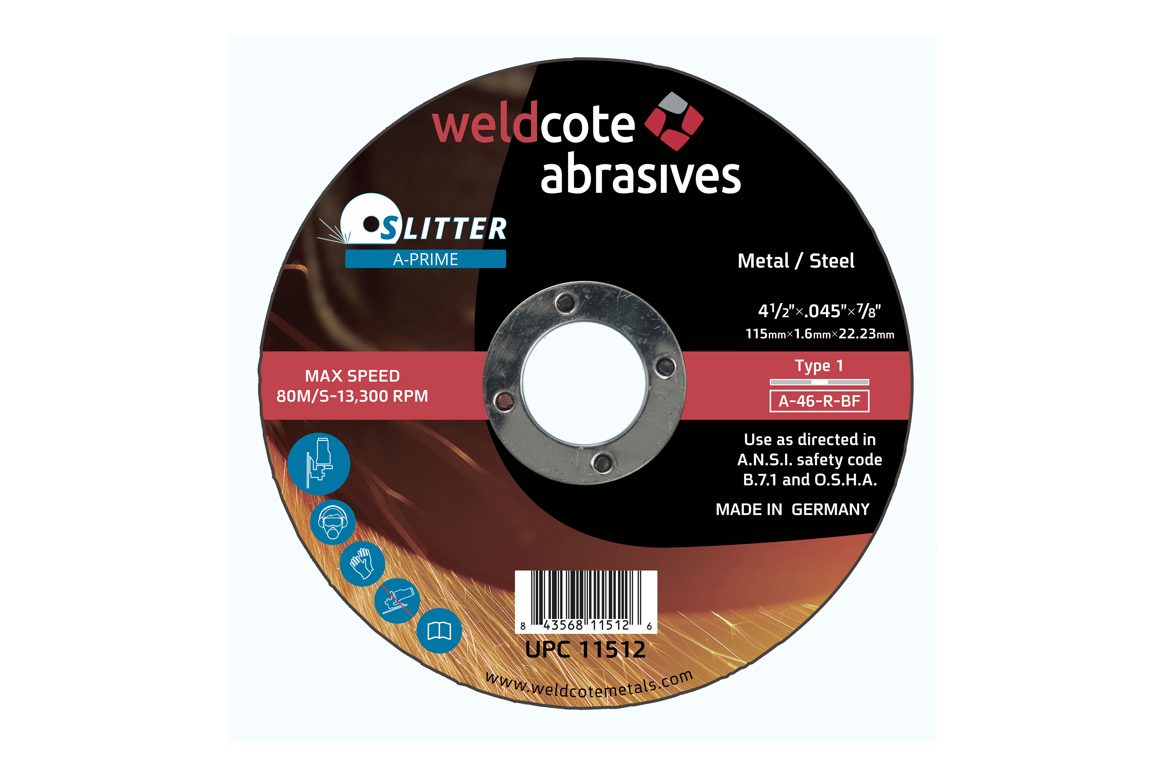 right angle grinder wheels cutting slitter a prime type1 resin bonded